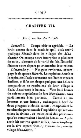 Du 6 au 30 Avril 1805