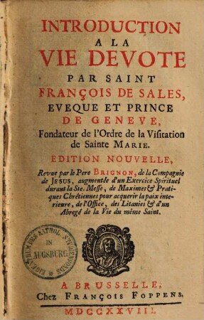 Introduction A La Vie Devote