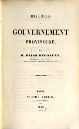 Histoire du gouvernement provisoire