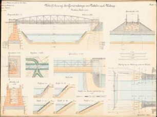 Dortmund-Ems-Kanal Brücke Datteln-Waltrop: Lageplan 1:2500, Ansicht, Grundriss, Schnitte 1:200, 1:100