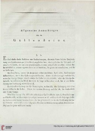 Allgemeine Anmerkungen über die Gallensteine
