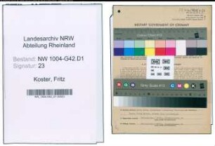 Entnazifizierung Fritz Koster , geb. 03.10.1901 (Vermessungsrat)