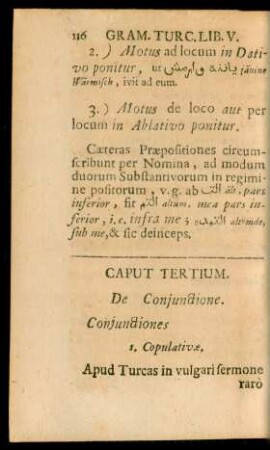 Caput Tertium. De Coniunctione.