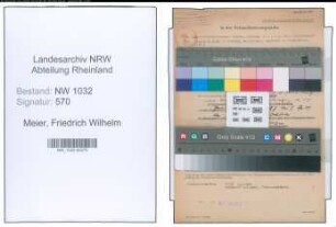 Entnazifizierung Friedrich Wilhelm Meier , geb. 16.08.1892 (Polizeioberleutnant)