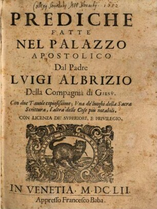 Prediche Fatte Nel Palazzo Apostolico, 1