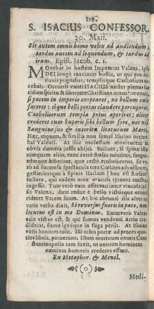 S. Isacius Confessor.