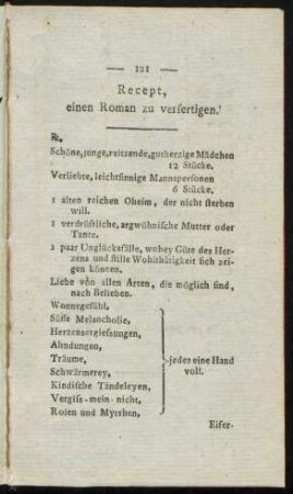 Recept, einen Roman zu verfertigen