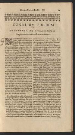 Consilium Eiusdem IX. De Reparatione Ecclesiarum Et quinam ad eam contribuere teneantur?