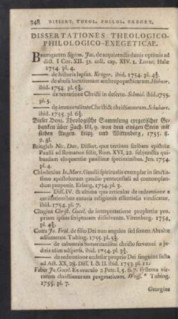 Dissertationes Theologico-Philologico-Exegeticae