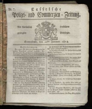 Nr. 7, Sonnabend den 22sten Januar. 1814