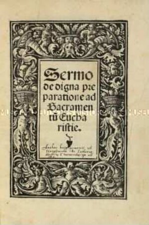 Sermo de digna praeparatione ad sacramentum eucharistiae (Ein Sermon von der würdigen Vorbereitung auf das Sakrament des Abendmahls)