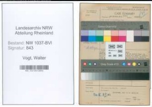 Entnazifizierung Walter Vogt , geb. 22.10.1910 (Handelvertreter)