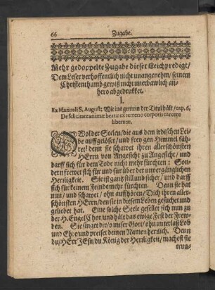 Mehr gedoppelte Zugabe dieser Leichpredigt/ [...]