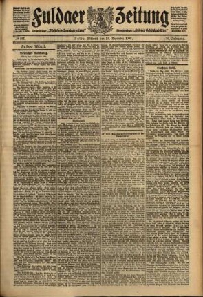 Erste Ausgabe vom Mittwoch, den 15. Dezember 1909.