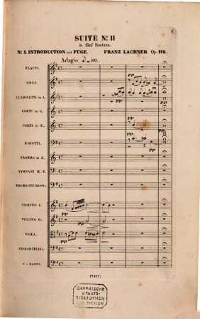 Suite Nr. II in 5 Sätzen : für großes Orchester ; op. 115