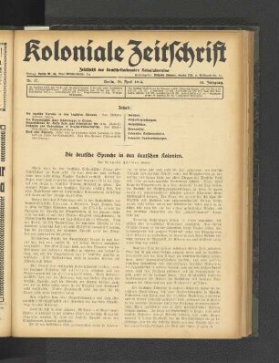Nr. 17. Berlin, 24. April 1914. 15. Jahrgang.