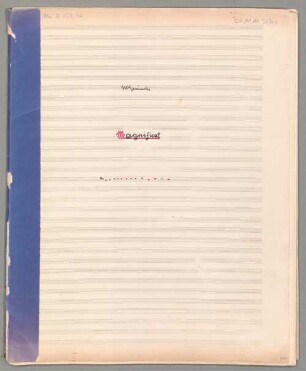 Magnificat, S, vla, Coro, orch - BSB Mus.N. 139,36 : [title page:] HKaminski // Magnificat