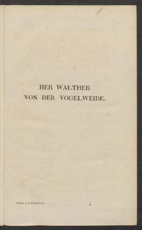 Her Walther Von Der Vogelweide.