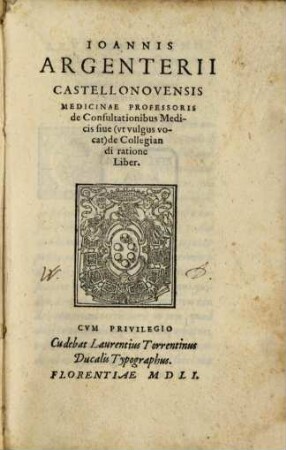 De consultationibus medicis ... liber