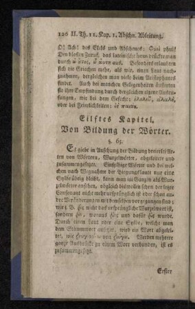 Eilftes Kapitel. Von Bildung der Wörter.
