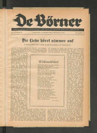 22. Jahrgang, Hamburg-Langenhorn, Dezember 1957, Nummer 12