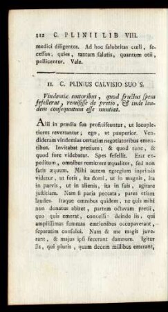 II. C. Plinius Calvisio Suo S.