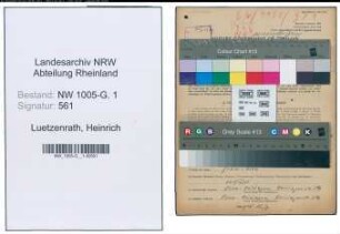 Entnazifizierung Heinrich Luetzenrath , geb. 07.08.1908 (Gaertner)