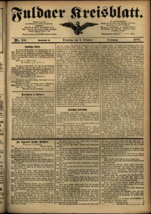 Ausgabe vom Dienstag, den 08. Oktober 1907.