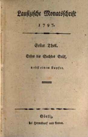 Lausizische Monatsschrift. 1797