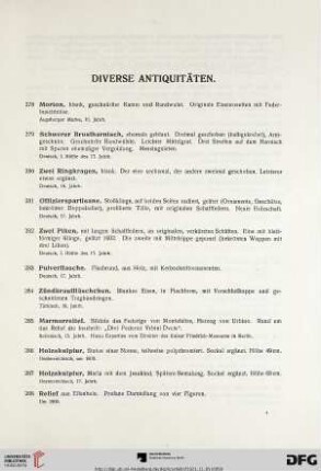 Diverse Antiquitäten (Nr. 278-320)