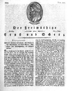 Nro. 111, Dienstag, den 4. Juny 1805
