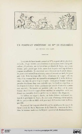 3. Pér. 18.1897: Un portrait prétendu de Mme de Parabère au Musée de Caen