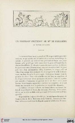 3. Pér. 18.1897: Un portrait prétendu de Mme de Parabère au Musée de Caen