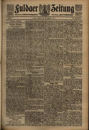 Erste Ausgabe vom Freitag, den 25. Februar 1910.