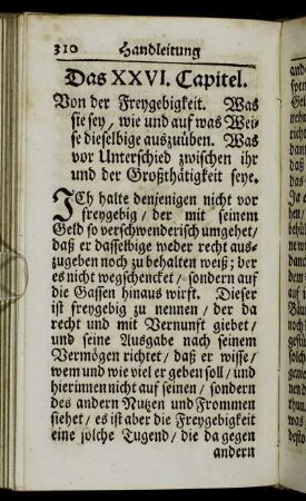Das XXVII. Capitel. Von der Freygebigkeit.[...]