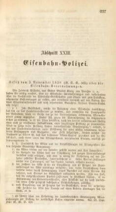Abschnitt XXIII. Eisenbahn-Polizei