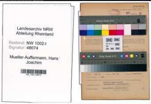 Entnazifizierung Hans Joachim Mueller-Auffermann, geb. 12.02.1910 (Vertreter)