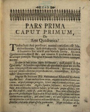 Curiosa Matheseos Scientia Sive Nova Ars Quadratica : Juxta Veterum & Recentiorum Authorum dogmata ...