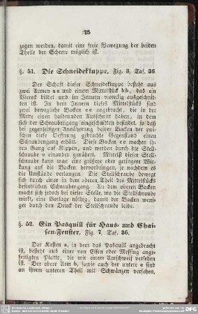 §. 51. Die Schneidekluppe, Fig. 3, Taf. 36