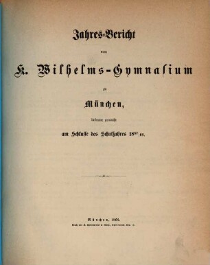 Jahresbericht. 1867/68