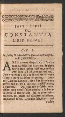 Justi Lipsi[i] De Constantia Liber Primus.