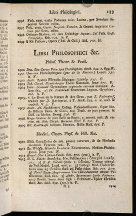 133-139, Libri Philosophici &c.