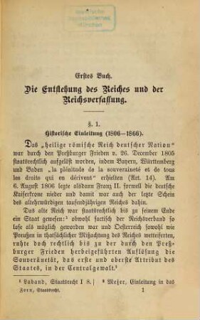 Das Staatsrecht des Deutschen Reiches, 1. Das Verfassungs- und Militärrecht