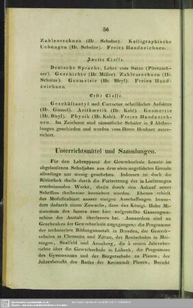 Unterrichtsmittel und Sammlungen
