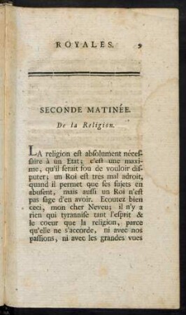 Seconde Matinée.