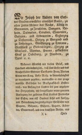 2r-3v, Wir Joseph der Andere von Gottes Gnaden...