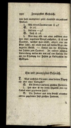 Ein und zwanzigstes Gespräch.