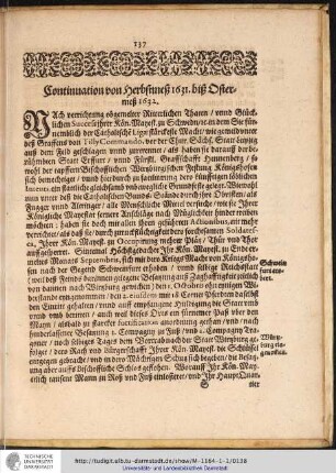 Continuation von Herbstmeß 1631. biß Ostermeß 1632.