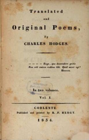 Translated and original poems, 1