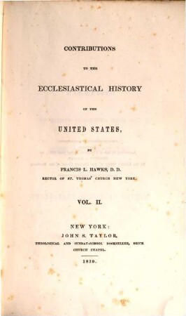 Contributions to the Ecclesiastical history of the United States. 2